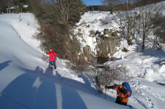 Serge et Alex, cascade de la Source de la Loire