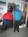 Brigitte, seule skieuse en ce dernier jour