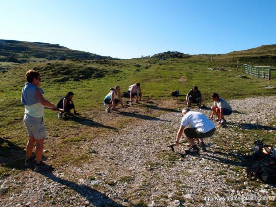 Etirements avant de se mettre en chemin